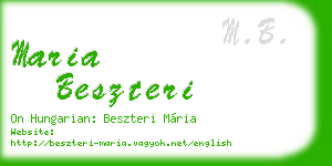 maria beszteri business card