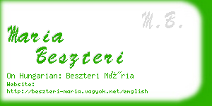 maria beszteri business card